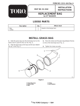 Toro Replacement Bag Kit, 37" Bagger Guide d'installation