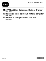 Toro 20V Max Li-Ion Battery Charger Manuel utilisateur