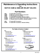Dixon 2180/3180 Air Relief Valves Manuel utilisateur