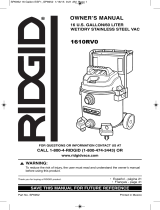 RIDGID 16 Gallon Stainless Steel Vac Manuel utilisateur