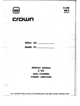 Crown D-Series Manuel utilisateur