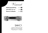 VINCENT SAV-C1 Le manuel du propriétaire