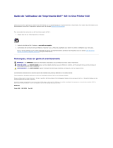 Dell 810 All In One Inkjet Printer Mode d'emploi