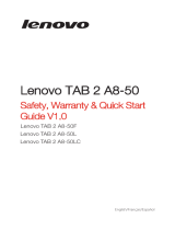 Lenovo Tab 2 A8-50 Guide de démarrage rapide