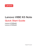 Lenovo Vibe K5 Note Mode d'emploi