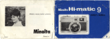 Minolta Hi-Matic 9 Le manuel du propriétaire