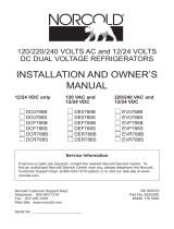 Norcold DEF788B Installation and Owner's Manual