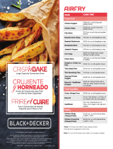 Black and Decker Appliances Crisp'N Bake Air Fry Cooking Chart Mode d'emploi