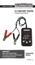 Schumacher Motomaster Eliminator 011-3008-0 – CT052 12V Battery Tester & Charging System Analyzer Le manuel du propriétaire