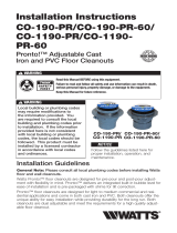 Watts CO-190-PR, CO-190-PR-60, CO-1190-PR, CO-1190-PR-60 Guide d'installation