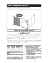 Nordyne Single Package Gas Heating/Electric Cooling Unit Manuel utilisateur