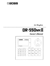 Boss Dr. Rhythm DR-550MKII Le manuel du propriétaire