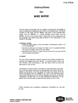 UNION CARBIDE Wire Wiper Troubleshooting instruction