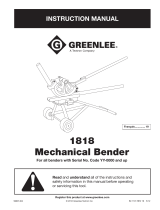 Greenlee 1818 Mechanical Bender - Serial No. YY and up Manuel utilisateur
