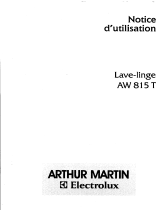 ARTHUR MARTIN ELECTROLUX AW815T Manuel utilisateur