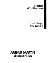 ARTHUR MARTIN ELECTROLUX AW1049T1 Manuel utilisateur
