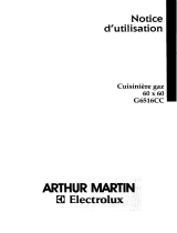 ARTHUR MARTIN ELECTROLUX G6516CCT1GASAME.. Manuel utilisateur