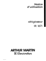 ARTHUR MARTIN ELECTROLUX IR1671 Manuel utilisateur