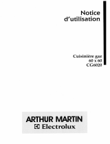 ARTHUR MARTIN CG6020W1GASAME Manuel utilisateur