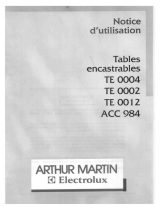 ARTHUR MARTIN TE0012T1 Manuel utilisateur