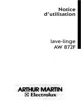 ARTHUR MARTIN ELECTROLUX AW872F Manuel utilisateur