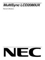NEC MutliSync® LCD2080UX Le manuel du propriétaire