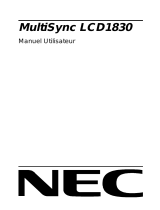 NEC MultiSync® LCD1830 Le manuel du propriétaire