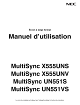 NEC MultiSync® UN551VS Le manuel du propriétaire