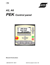 ESAB A2, A6 PEK Control Panel Manuel utilisateur