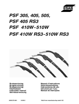 ESAB PSF 250, PSF 305, PSF 405, PSF 405 RS3, PSF 505, PSF 410W, PSF 510W, PSF 410W RS3, PSF 510W RS3 Manuel utilisateur