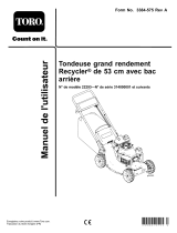 Toro 53cm Heavy-Duty Recycler/Rear Bagger Lawn Mower Manuel utilisateur