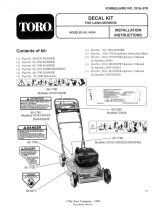 Toro Decal Kit, For 20433/20434/20435/20436 21" Recycler II Super Pro Lawn Mower Guide d'installation