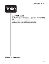Toro Z149 Z Master, With 52" SFS Side Discharge Mower Manuel utilisateur
