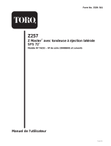 Toro Z257 Z Master, With 72" SFS Side Discharge Mower Manuel utilisateur