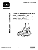 Toro Z Master Professional 7000 Series Riding Mower, With 52in TURBO FORCE Rear Discharge Mower Manuel utilisateur