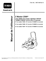 Toro Z500 Z Master, With 72in TURBO FORCE Side Discharge Mower Manuel utilisateur