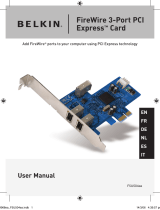 Belkin CARTE FIREWIRE 3-PORT PCI EXPRESS #F5U504 Le manuel du propriétaire