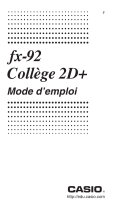Casio fx-92 Collège 2D+ Manuel utilisateur