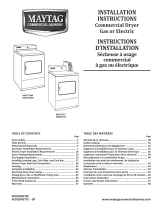 Maytag MDE17CSAYW - 7.4 cu. Ft. Commercial Electric Dryer Installation Instructions Manual