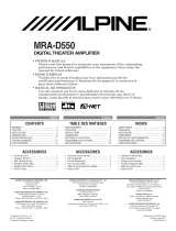 Alpine MRA-D550 - V12 Amplifier Manuel utilisateur