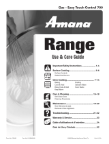 Amana Gas - Easy Touch Control Range Manuel utilisateur