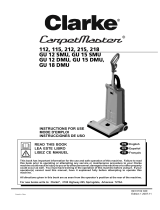 Clarke Carpet Master GU 12 DMU Manuel utilisateur