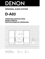 Denon D-A03 Manuel utilisateur