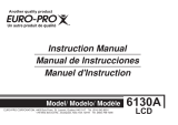 Euro-Pro 6130A2 Manuel utilisateur