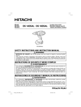 Hitachi DS18DSAL - 18V 1/2" Driver Drill 460 In/Lbs Torque Manuel utilisateur