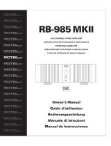 Rotel RB-985 MKII Manuel utilisateur