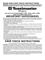 Toastmaster 768 Manuel utilisateur
