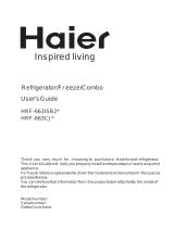 Haier HRF-663CJR Fridge Freezer Manuel utilisateur