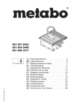Metabo Table SIDE EXTENSION PK/PKF 255 PLUS Mode d'emploi