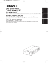 Hitachi CP-SX5600W Projektor Manuel utilisateur